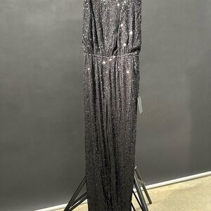 NWT Lulu's Black Sequin Jumpsuit